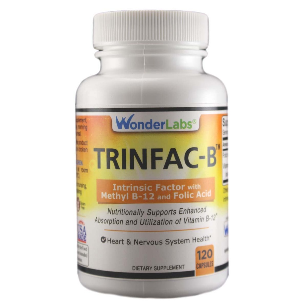 Wonder Laboratories Intrinsic Factor mit Folsäure und Vitamin B-12 1000mcg - 120 Kapseln