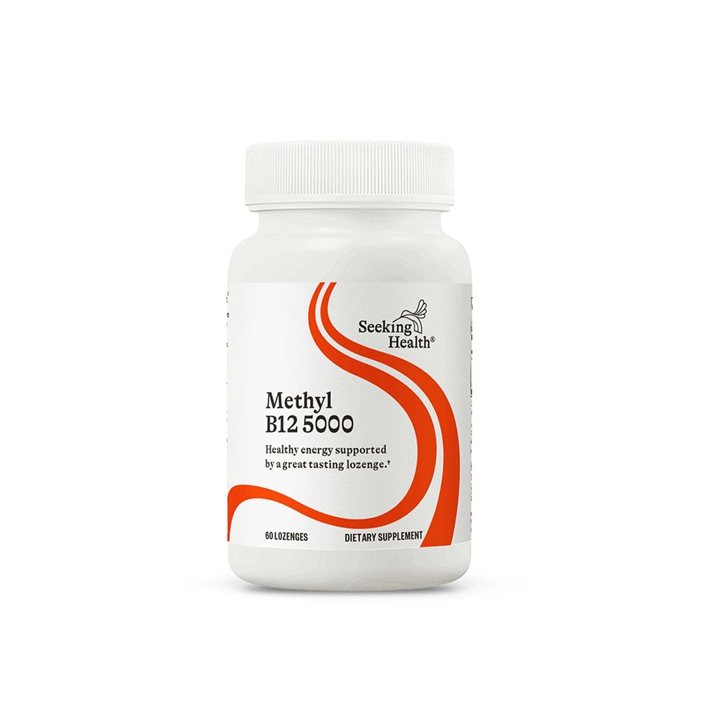 Seeking Health Methyl B12 5000, 5000 mcg B12 als Adenosylcobalamin und Methylcobalamin, Potent Formula unterstützt gesunden Stoffwechsel, Methylierung, kognitive Gesundheit, Vegan und Vegetarisch (60 Lozenges)*