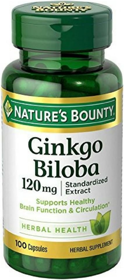 Nature's Bounty Ginkgo Biloba 120mg, 100 Kapseln (Pack von 4)