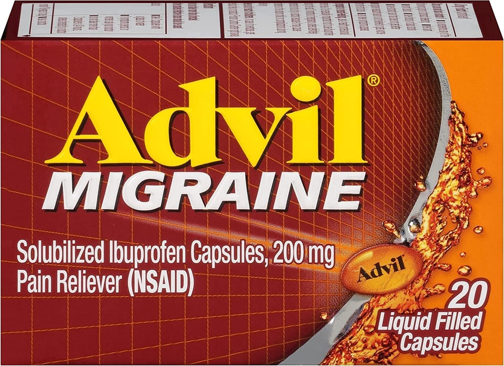 Advil Migraine Capsules liquides remplies - 20 ct, boîte de 5