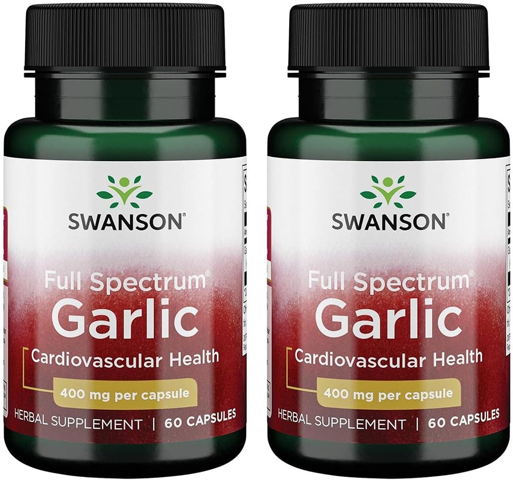 Swanson Full Spectrum Garlic (Cloves) 400 Milligrams 60 Capsules (2 Pack)