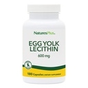 NaturesPlus Egg Yolk Lecithin - 600 mg, 180 Kapseln - Sojafrei, Glutenfrei - 90 Portionen