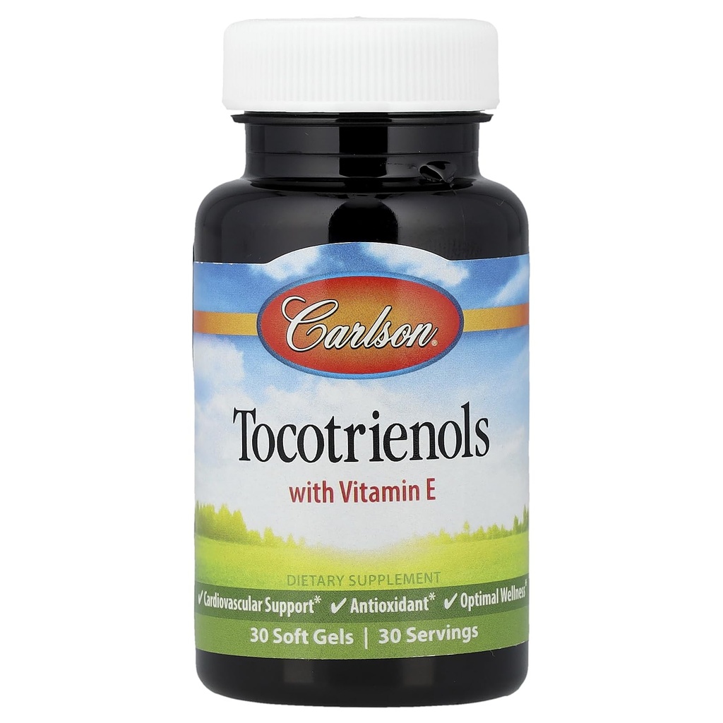 Tocotriénols Carlson Labs avec vitamine naturelle E, 30 softgels
