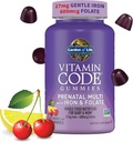 Essential Prenatal Gummy Vitamine für Frauen mit Eisen: Folat, Biotin, D3 & B12 + Probiotics for Digestion, Vitamin Code Multivitamin, Non-GMO, Gluten-Free, 90 Cherry Lemonade Gummies, 30 Day Supply