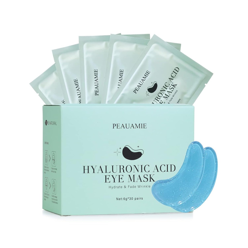 Under Eye Patchs Masque Oeil Hyaluronique Acid pour Cercles Ténébreux et Sacs Oeil Puffines 30 Paires