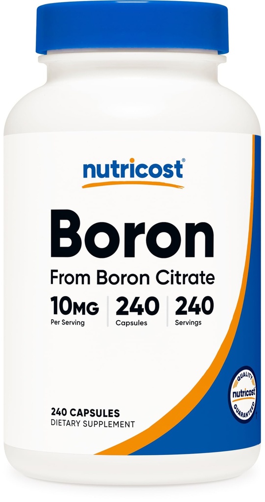 Nutricost Boron Capsules 10mg, 240 Capsules végétariennes, sans gluten et sans OGM