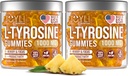 2 Pack - JOYLI L-Tyrosine Gummies 1000MG – Sugar-Free Vegan Focus Supplement & Mood Unterstützung für Kinder & Erwachsene – 500mg pro Gummy – Schlafgummis für Gedächtnis, Energie & Wellness – 60 Stück pro Packung