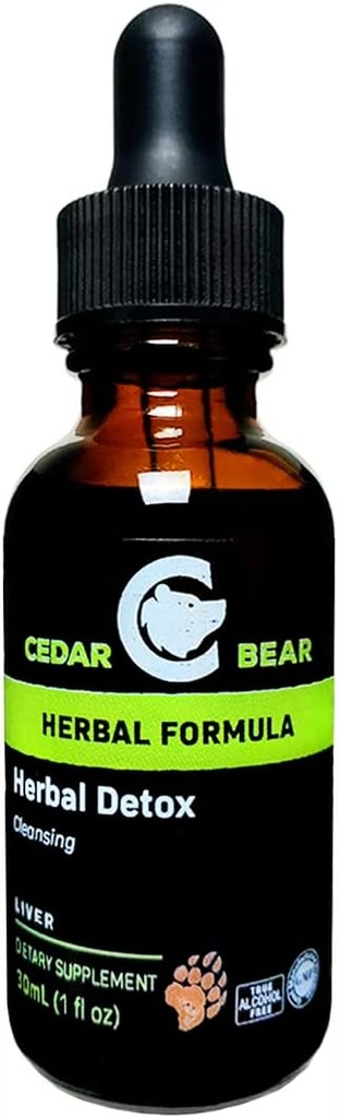 Cedar Bear - Kräuter Detox eine flüssige Kräuterergänzung Das ist eine tiefe Detox-Reinigung, die klare Organe und Gewebe von Umwelttoxinen hilft 1 Fl Oz