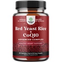 Red Yeast Rice mit CoQ10 Ergänzung - Advanced Healthy Heart & Healthy Cholesterol Levels Formel für Männer & Frauen - Extra Strength Capsule mit Red Yeast Rice 1200 mg Kapseln mit CoQ10-60 Count