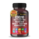 Coenzym Q10 (Ubichinon) Red Yeast Rice Hawthorn Omega 3 Vitamin C Niacin Zink Vitamin K2-150 Kapseln