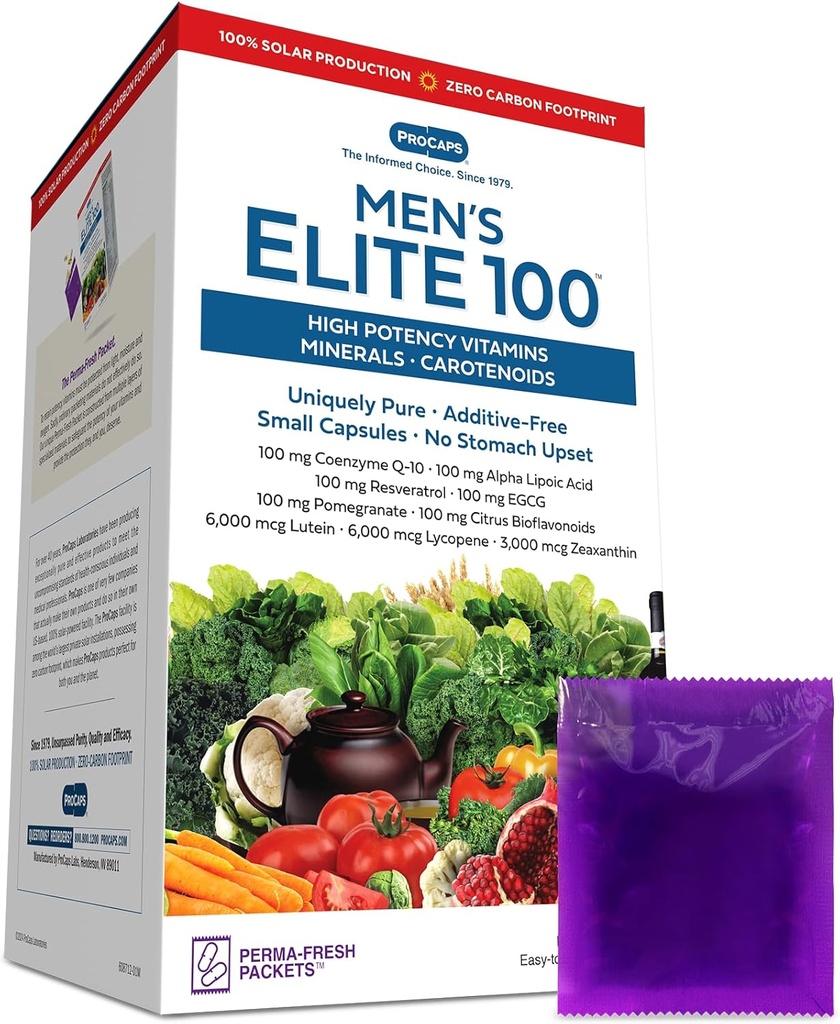 ANDREW LESSMAN Multivitamin-Men's Elite-100 30 Packets - Potent Nutrients Plus 100mg Chacun de Coenzyme Q10, Alpha acide lipoïque, resvératrol, EGCG, grenade, Citrus Bioflavonoïdes. Aucun additif