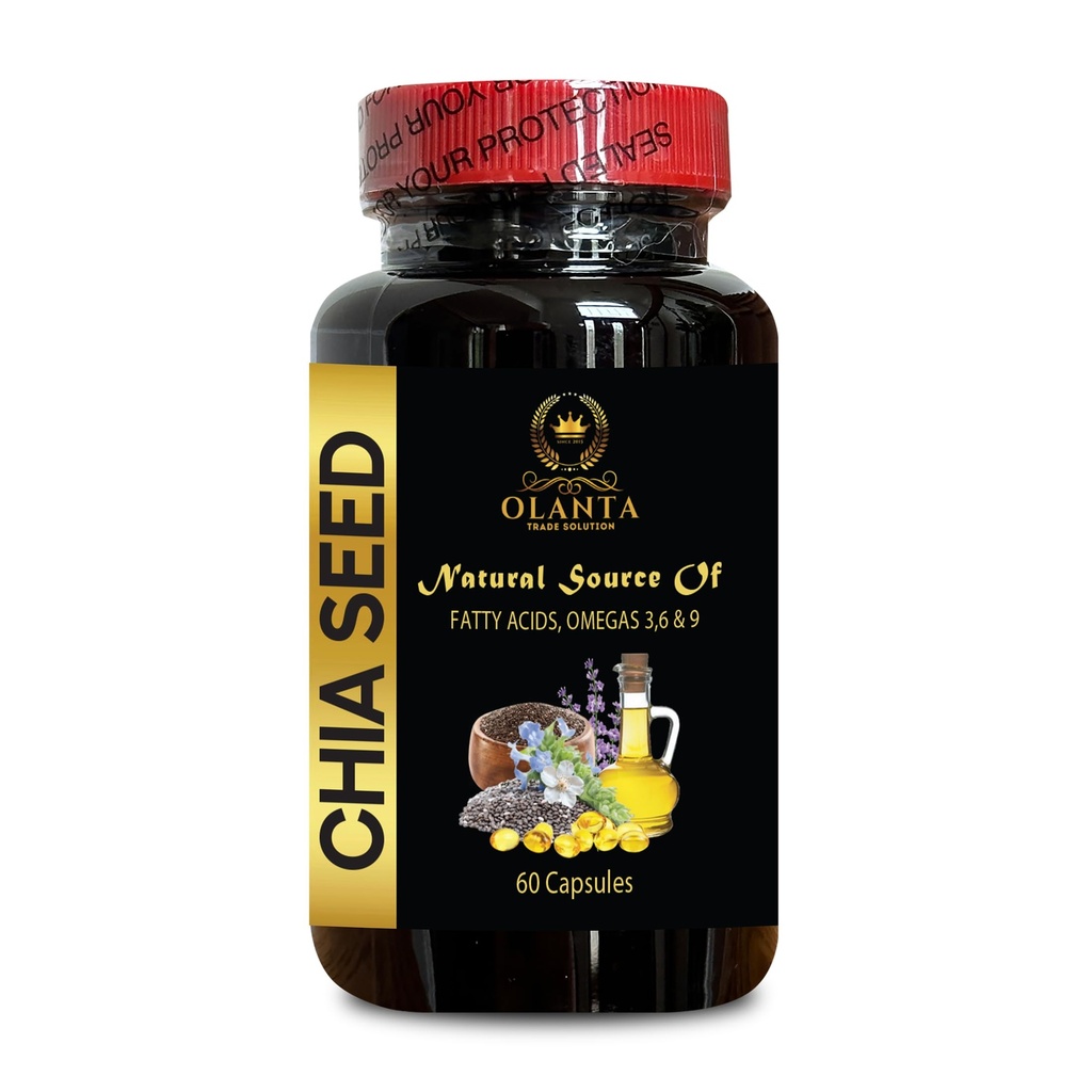 CHIA Seed Supplement - High Fiber und Protein mit Omega-3 Supplement, Chia Seed Vitamin, Vegan Chia Seed Oil, Chia Seed Oil Softgels - 1 Flasche