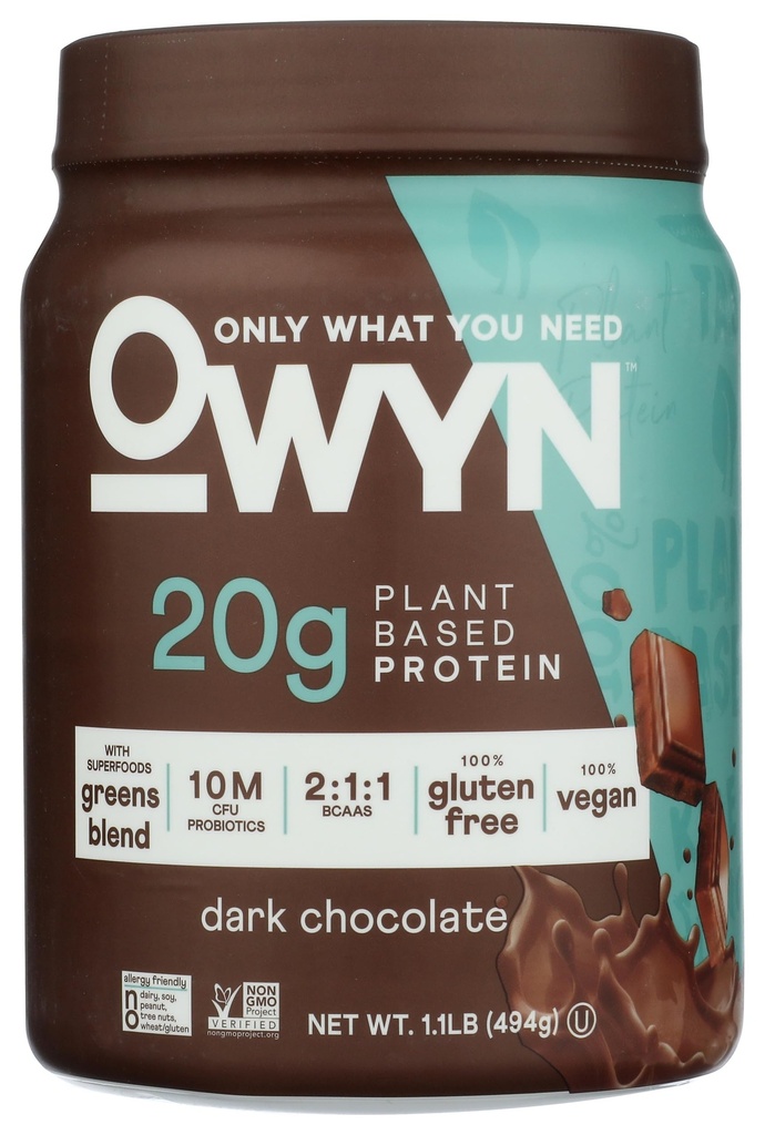 OWYN Nur was Sie pflanzenbasiertes Proteinpulver, dunkle Schokolade, 1,17 lbs