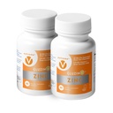 Zink MG25+VC Dual Pack | Tägliche Zink Gluconat + Vitamin C | 25mg + 270mg | Saubere Formel, Vegan-Friendly, (2 Flaschen, 120 vegetarische Kapseln)