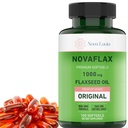 Nova Lucia Capsules d'huile de lin biologique 1000mg – Omega 3 6 9 Softgels pour cheveux, peau et ongles – Non-OGM, sans gluten, sans hexane, facile à avaler – 100 Softgels liquides