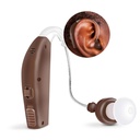 MSA 30X Hinter dem Ohr-Sound-Verstärker, verstärkt Sound durch 30 Zeiten, leicht, praktisch unsichtbar, bequem, einstellbare Volumen, schnelle Aufladung, Braun, 1ct