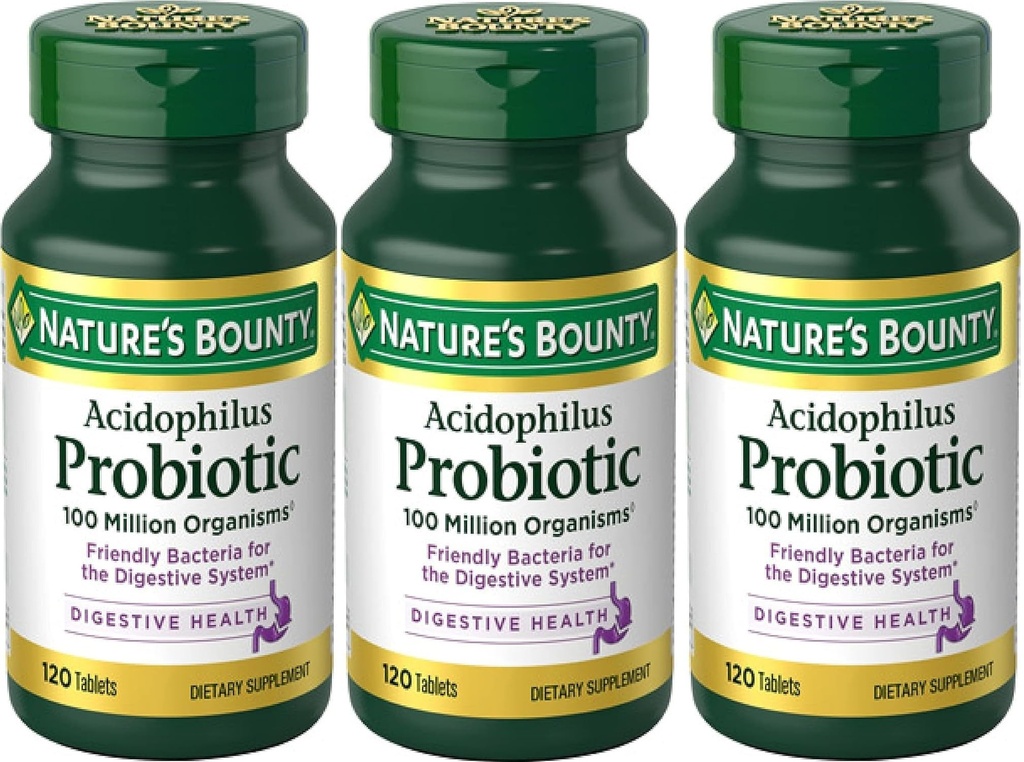 Nature's Bounty Acidophilus Probiotic, 120 Compte (paquet de 3)