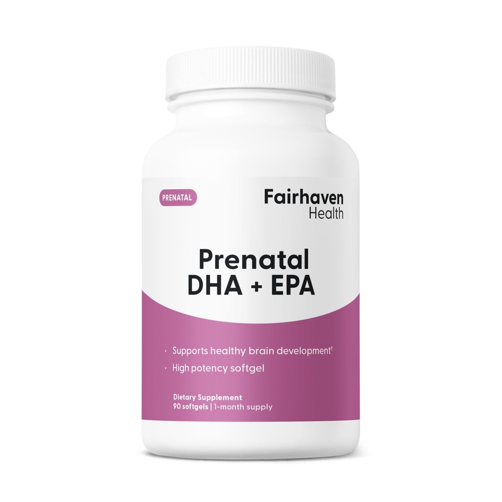 Fairhaven Health Peapod Prenatal DHA Suppléments à l'huile de poisson islandaise premium pour une grossesse en santé EPA DHA Omega 3 Supplément pour le cerveau, l'oeil, le développement cardiaque