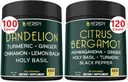 Bundle 6in1 Dandelion Supplement & 6in1 Citrus Bergamotte Ergänzung - Unterstützung Erholung, Herz, Verdauung Gesundheit und Immun