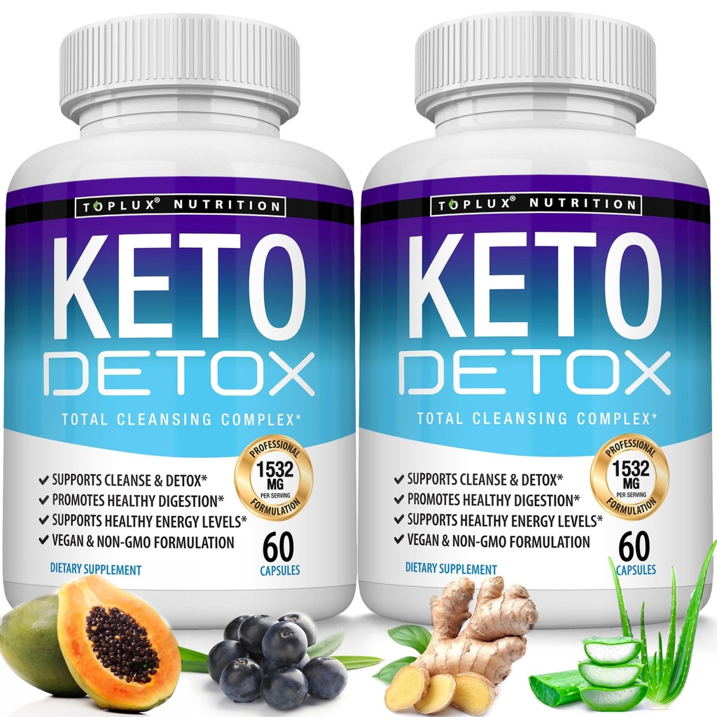Toplux Keto Detox Pillen Advanced Cleansing Extract – 1532 Mg Natürliche Acai Colon Cleanser Formel, Flush Toxins & überschüssiger Abfall, für Männer Frauen, 60 Kapseln, Supplement