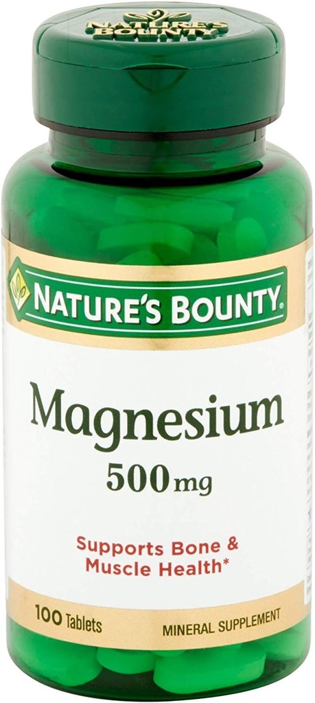 Nature's Bounty Magnesium 500 mg Tablets 100 ea (Pack of 4)