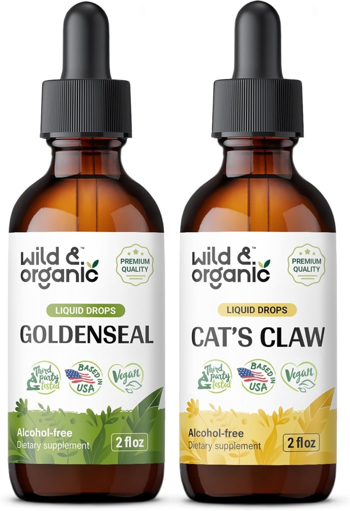 Teinture de seaux d'or sauvages et organiques 2 fl oz & chats Teinture de griffes 4 fl oz
