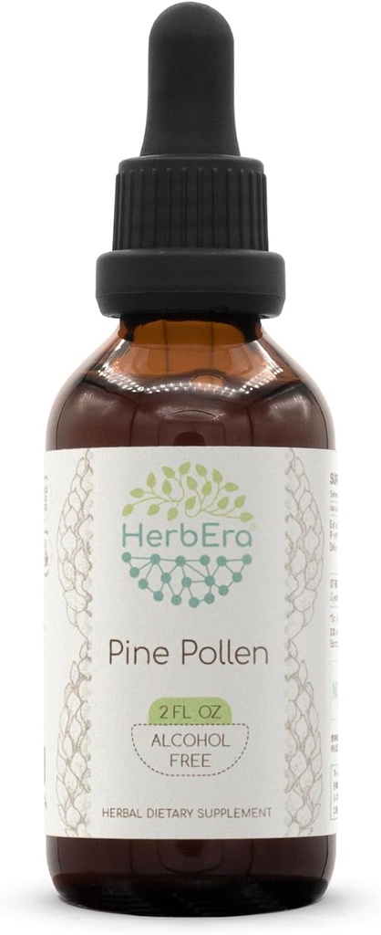 HerbEra Pine Pollen B60 Alkoholfreie Kräuterextrakt Tinktur, Konzentration flüssige Tropfen Natürlich (Song Hua Fen, Schotten Kiefer, Pinus Sylvestris) 2 fl oz
