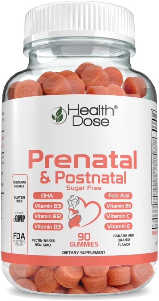 Health Dose Prenatal/Postnatal Complex Supplement. Vitamin B6, B12, C, Zink 90Ct