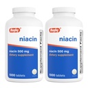 Rugby Niacin 500mg - Vitamin B3 Beilage für Männer und Frauen - 1.000 Tabletten (2-Pack)
