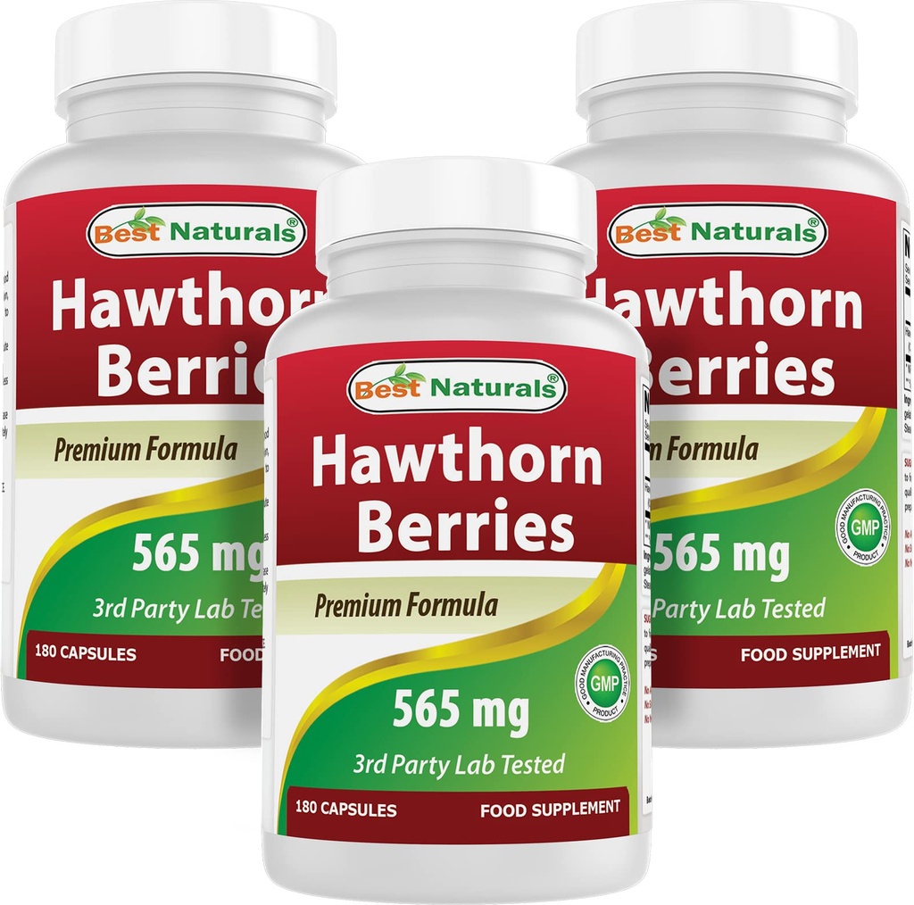 Best Naturals Hawthorn Berry 565 mg 180 Kapseln (180 Count (Pack von 3))