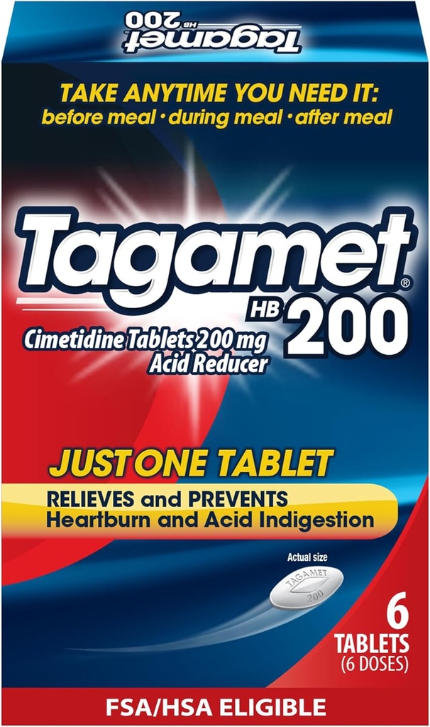 Tagamet HB 200 mg Cimetidin Säure Reducer und Sodbrennen Relief, Linderung und Verhindert Empörung, 6 Zähler