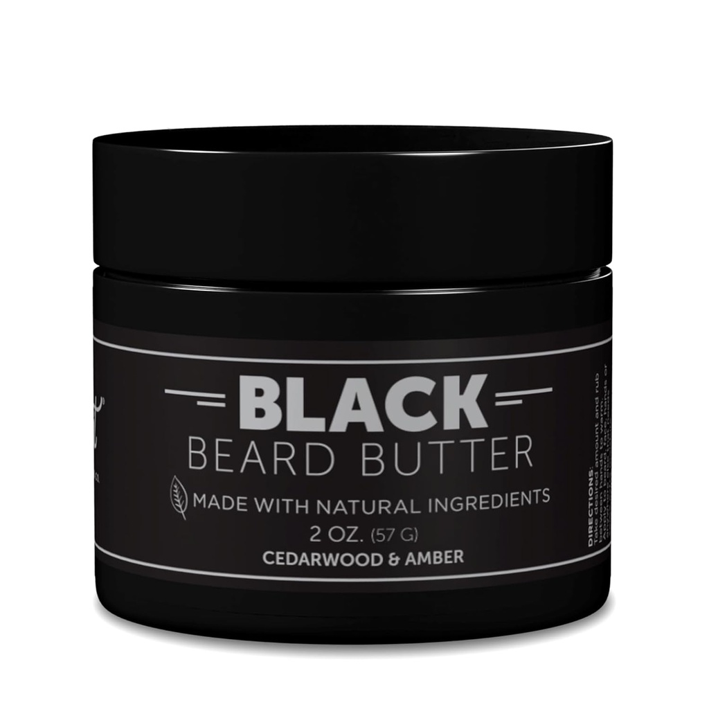 Detroit Grooming Co. Bart Butter für Männer | Erweicht, Diecken & Hydrates mit Safflower Oil & Shea Butter | Schwarz Duft, 2oz