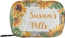 Benutzerdefinierte Pille Box 7 Tage Pille Case Tasche Sunflower personalisiert Name Reise Pille Organizer Tasche mit Reißverschluss Portable Weekly Case Compact Größe für Vitamin Supplement Halter