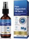 Spray d'huile de magnésium topique pur, Spray de magnésium pour les pieds, 100 %, Absorption rapide - Source naturelle avec mélange puissant d'huiles essentielles, reconstituer le corps- 2,02 fl oz