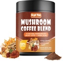 Mushroom Coffee with 10 Mushrooms, Colombian Instant Coffee Powder with Lion's Mane, Reishi, Chaga, Cordyceps, Shiitake, Maitake,Turkey Tail - Mushroom Supplement for Energy, Focus, Immune Support