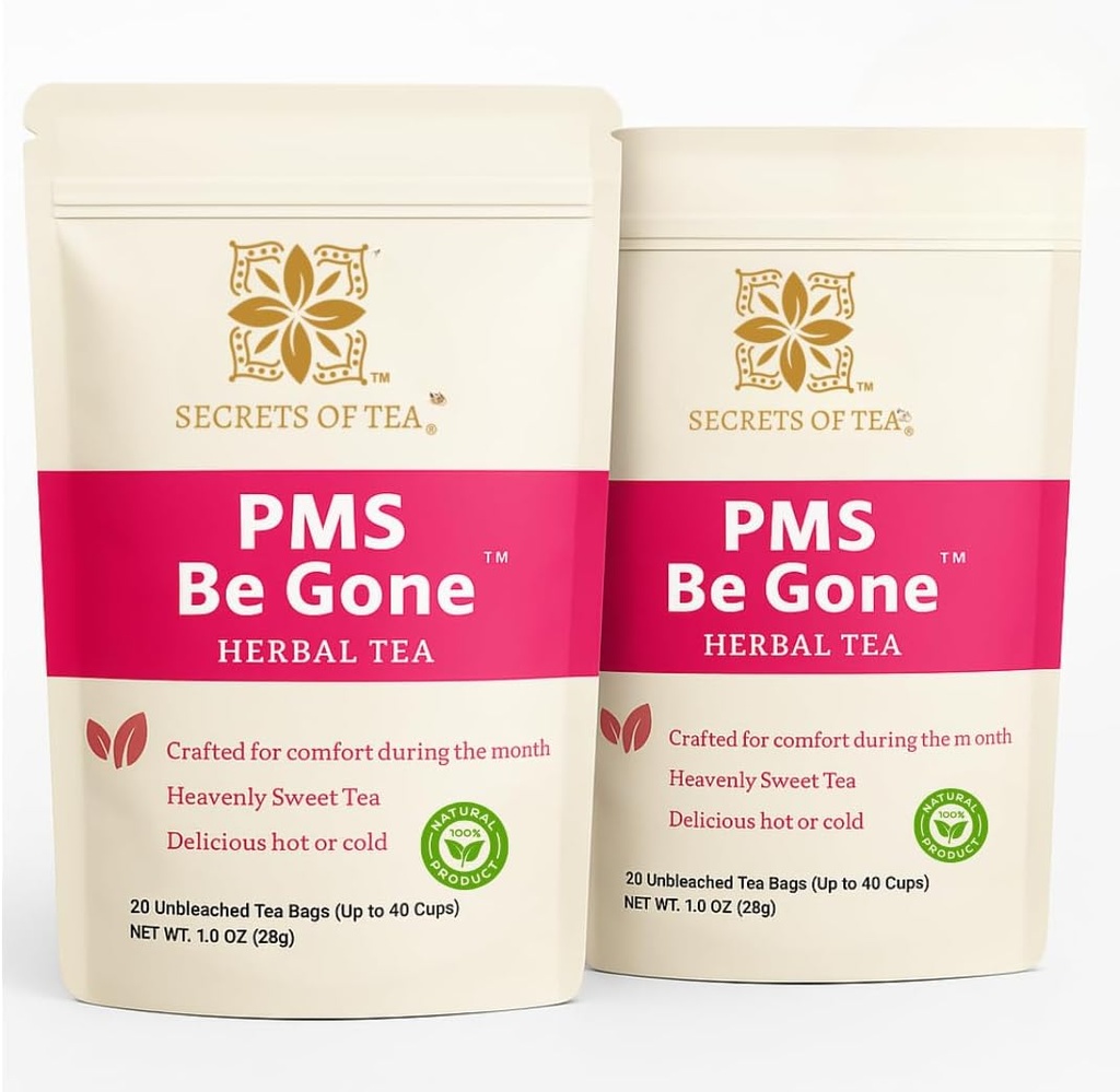 Secrets of Tea PMS Tee für Damen und Teens - Natürliche USDA Bio Koffein Kostenlose Kräutertee - 80 Servierungen- 40 Count(2 Pack)