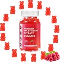 Magnesium Glycinate Gummies 400mg,Magnesium l-Threonate 200mg Gummi,Chelat Magnesium und Kalium Complex Supplement zu unterstützen Gedächtnis,Mood and Sleep,(60 Magnesium Gummies,Raspberry Flavor)