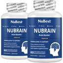 NuBrain Booster - Brain Supplement für Brain Booster, Memory, Focus & Clarity Support mit St. John’s Wort, Ginkgo Biloba, Bacopa & More | Pack 2