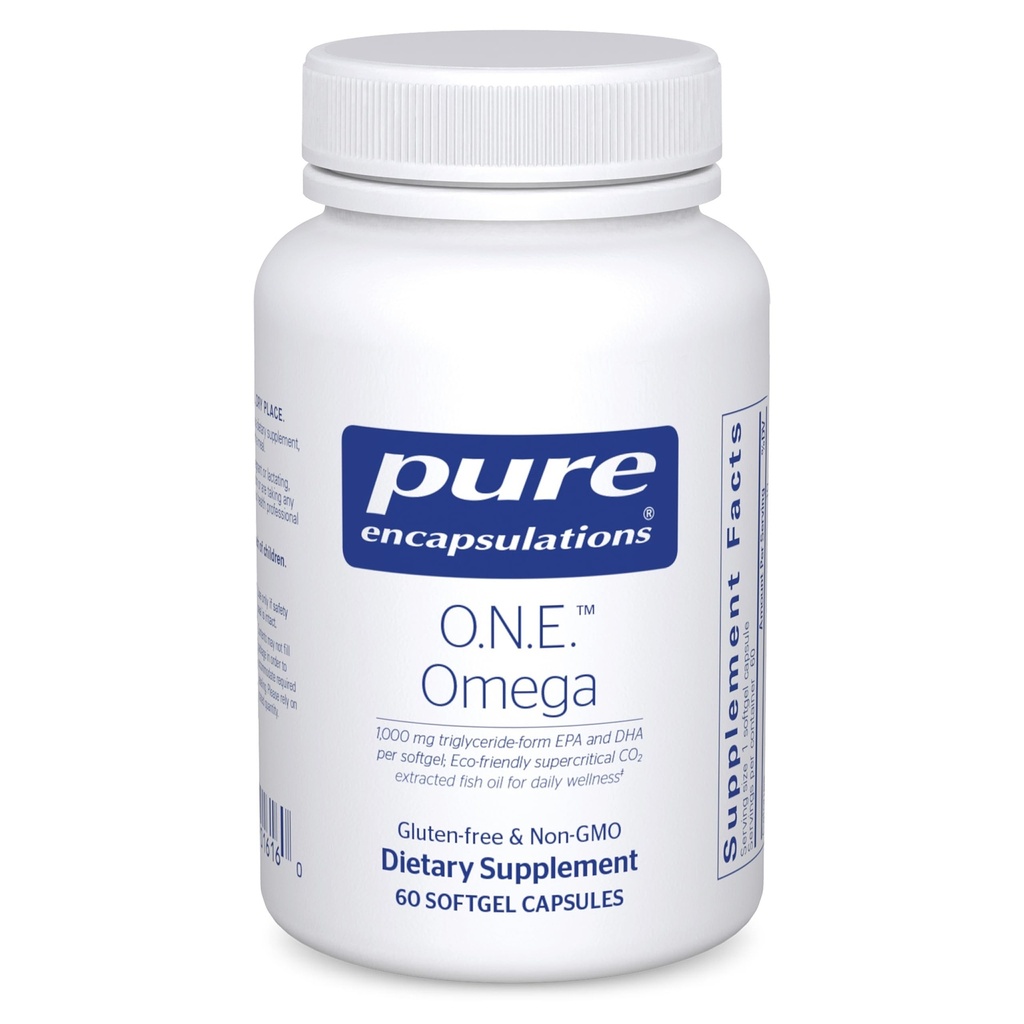 Pure Encapsulations O.N.E. Omega - Fish Oil Supplement für Herzgesundheit, Gelenke, Haut, Augen und Kognition* - Fischölkonzentrat mit EPA und DHA - 60 Softgel Kapseln