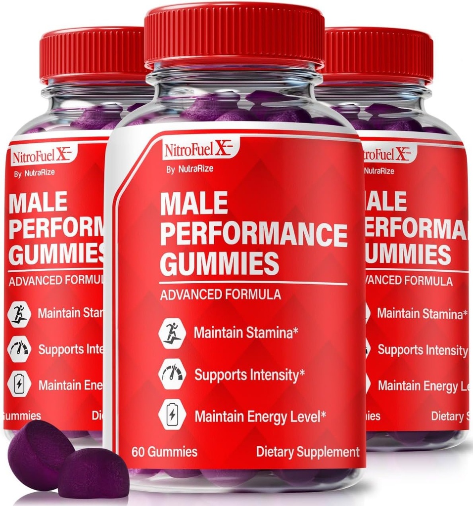 (3 Pack) Nitro Carburant X Gummies - Officiel Nitro Carburant X Ultimate Pour les hommes, Nitro Carburant X ME Pour la performance et la santé globale, tout NitroFuel X ME Gummy, NitroFuel X Ultimate Gomitas (180 Gummies)