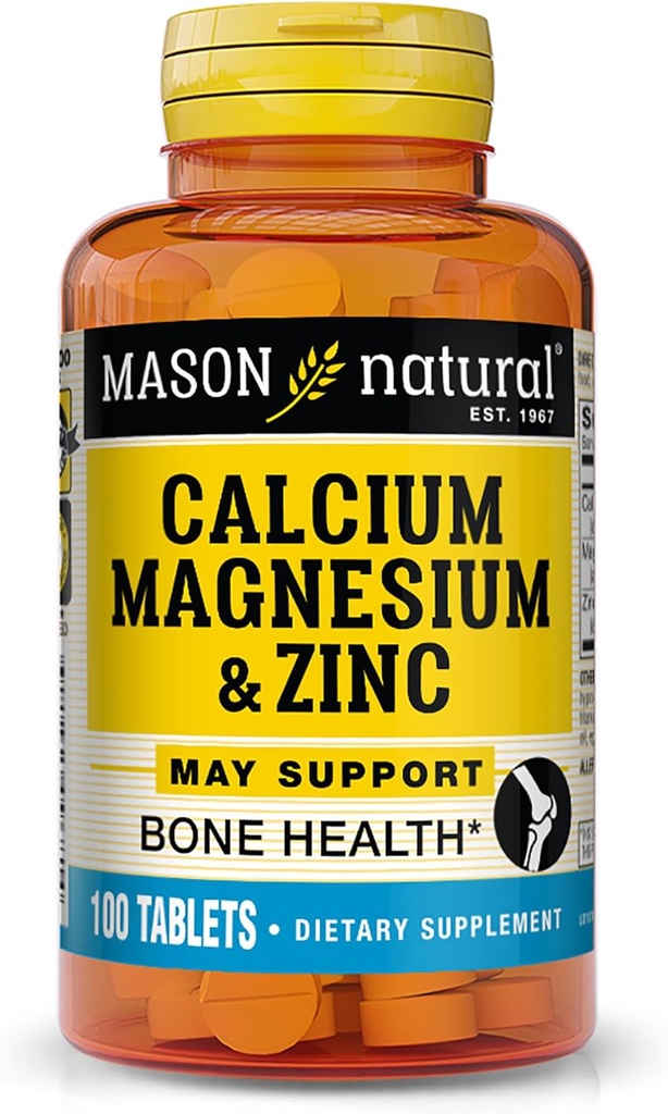 Mason Natural Calcium Magnésium & Zinc, 100 comprimés