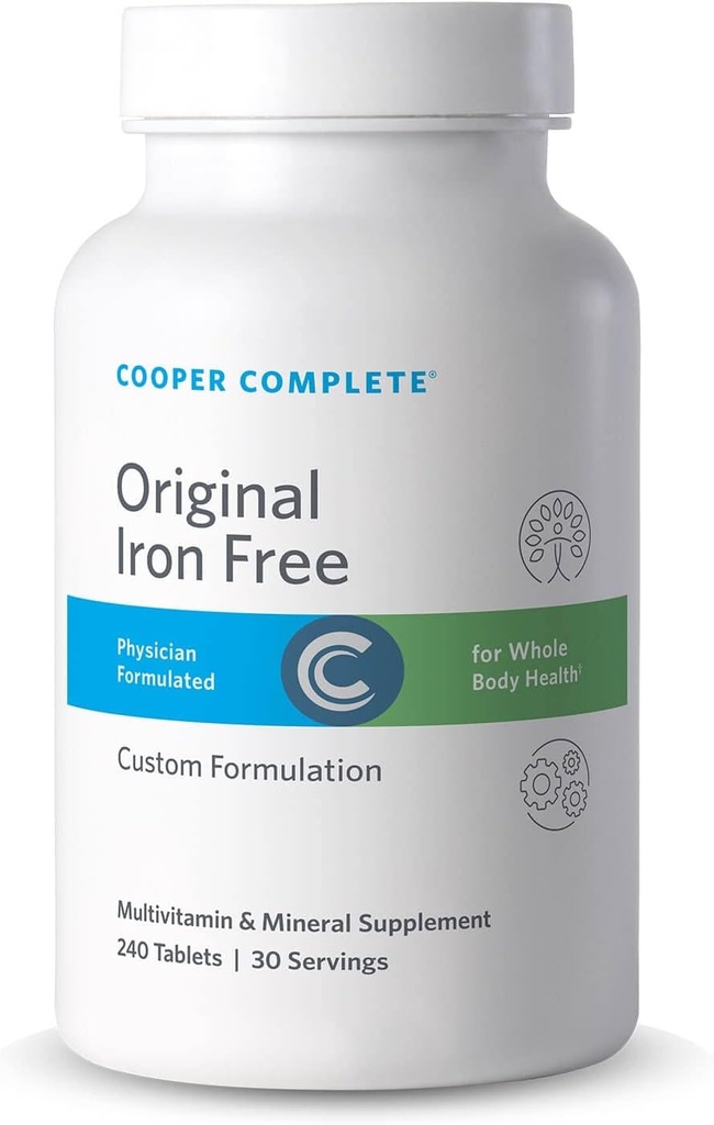 COOPER COMPLETE - Original Multivitamine sans fer - Supplément quotidien multivitamine et minéral - 30 jours d'approvisionnement. Boîte de 1