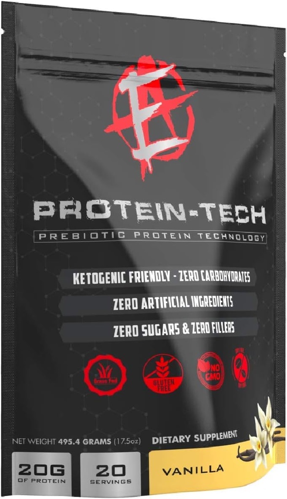 Enhanced Labs - Protein Tech - Smart Collagen Protein Powder für Männer und Frauen - Keto Friendly, Fat, Dairy, Carb & Sugar Free Protein Supplement (20 Portionen) (Vanilla)