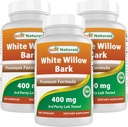 Best Naturals White Willow Bark 400 mg 180 Kapseln (180 Count (Pack von 3))