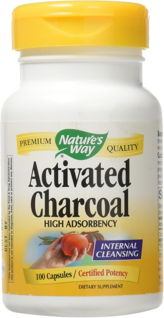 Voie de la nature Charbon activé; 560 mg Charbon par portion; 100 Capsules