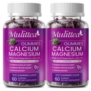 Calcium-Magnesium Zink-Gummien mit hoher Absorption Magnesium-Glycinat 200mg, Kalium -Plant Calcium-Ergänzung w/ D3 & Sea Moss für Knochen, Muskeln, ruhige Stimmung & Schlaf-Unterstützung- Kinder & Erwachsene (2 Packung)