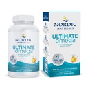 Nordic Naturals Ultimate Omega, Lemon Flavor - 120 Soft Gels - 1280 mg Omega-3 - High-Potency Fish Oil Supplement mit EPA & DHA - Fördert Gehirn & Herz Gesundheit - Non-GMO - 60 Servietten