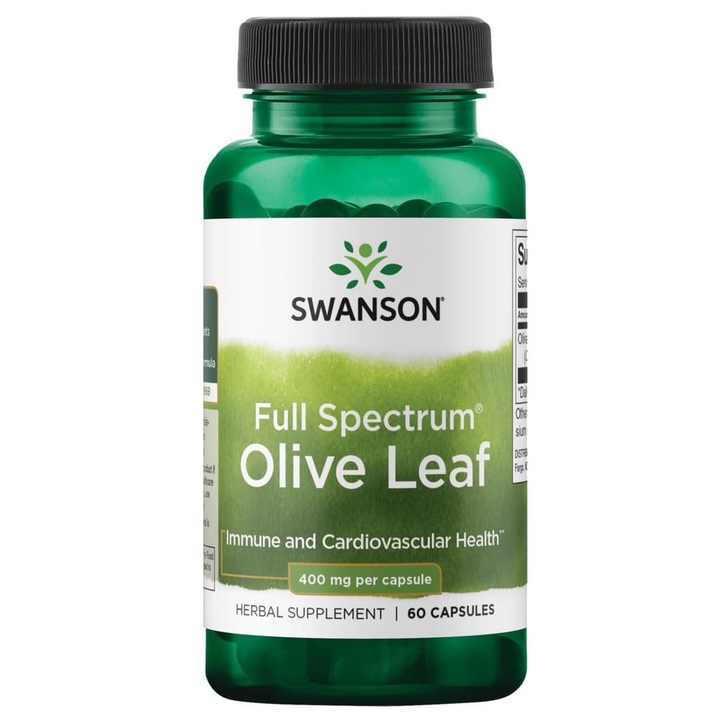 Swanson Full Spectrum Olive Leaf 400 Milligramme 60 Kapseln
