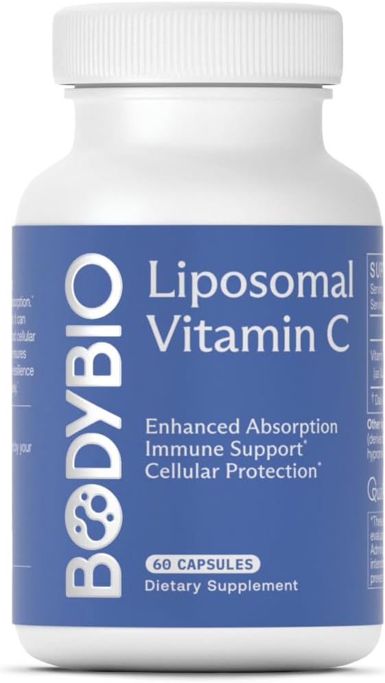 BodyBio Liposomal Vitamin C - Leistungsstarkes Antioxidans für Immununterstützung und Zellgesundheit, reine Ascorbinsäure mit maximaler Absorption