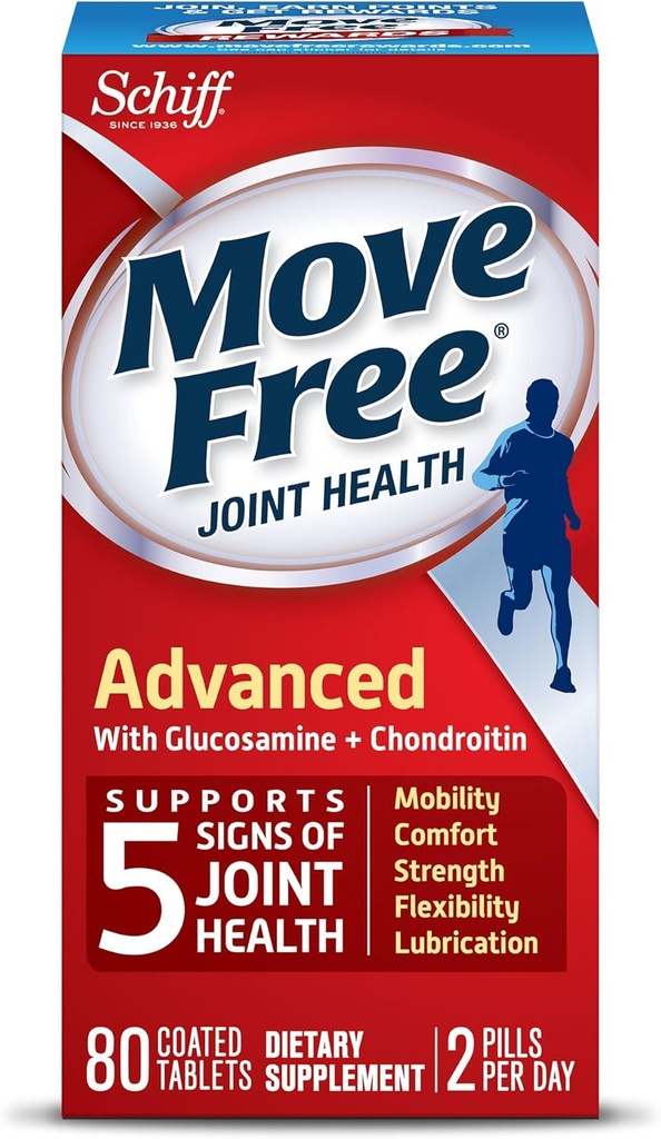 Move Free Advanced, 80 comprimés - Supplément Santé Joint avec Glucosamine et Chondroïtine